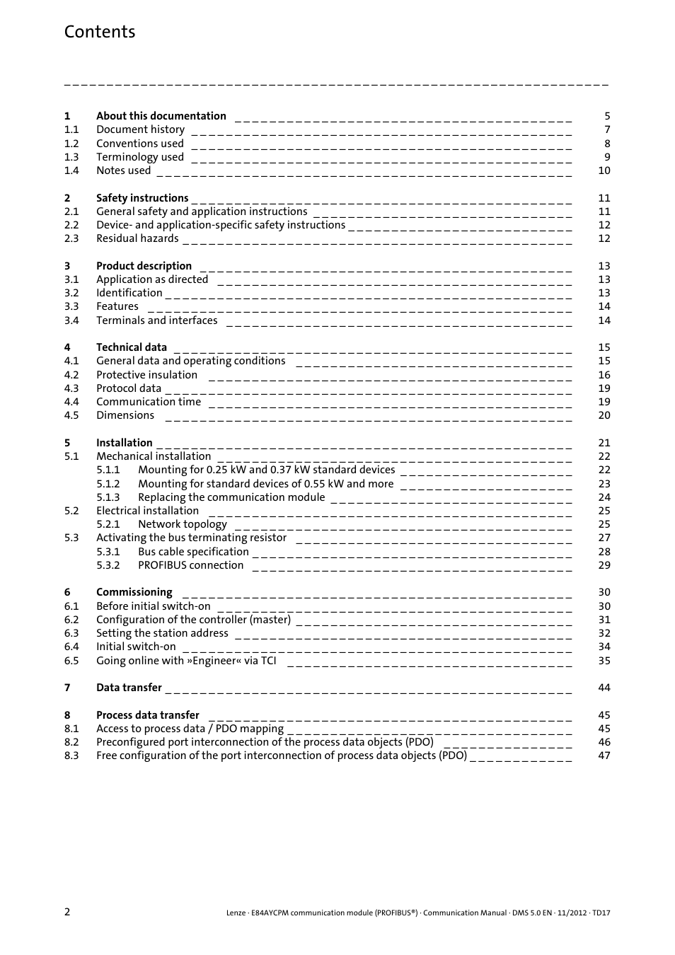 Lenze E84AYCPM User Manual | Page 2 / 115