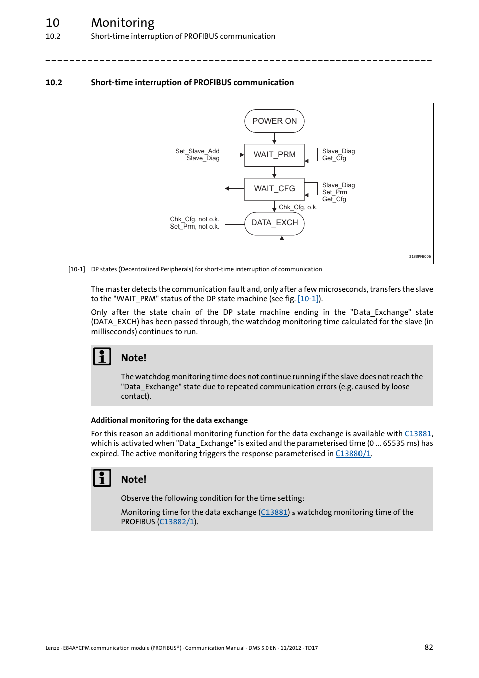 10 monitoring | Lenze E84AYCPM User Manual | Page 82 / 115