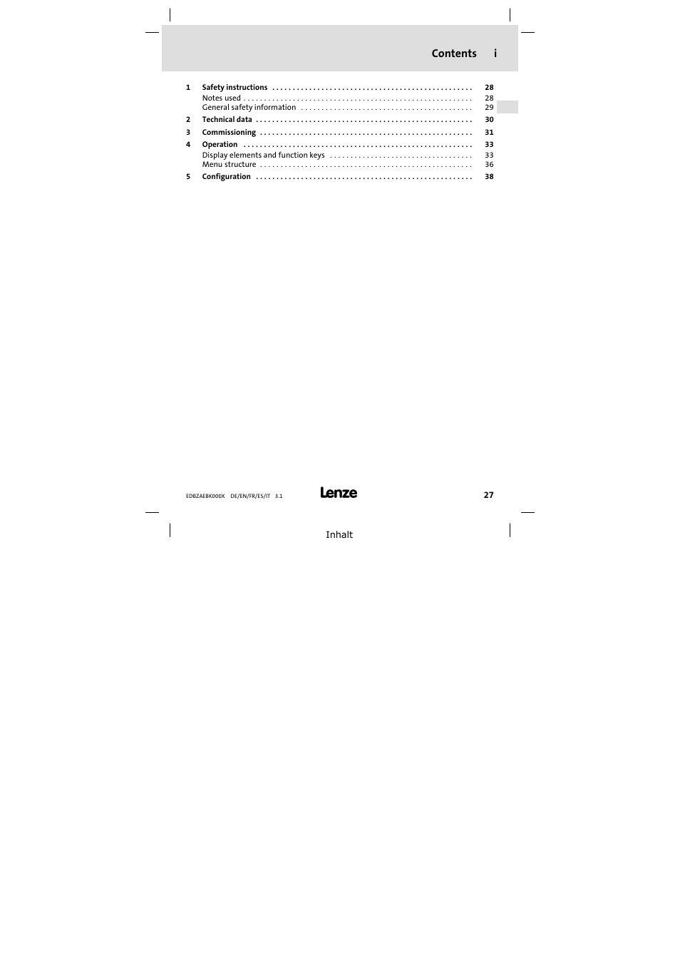 Lenze EZAEBK2001 User Manual | Page 27 / 94