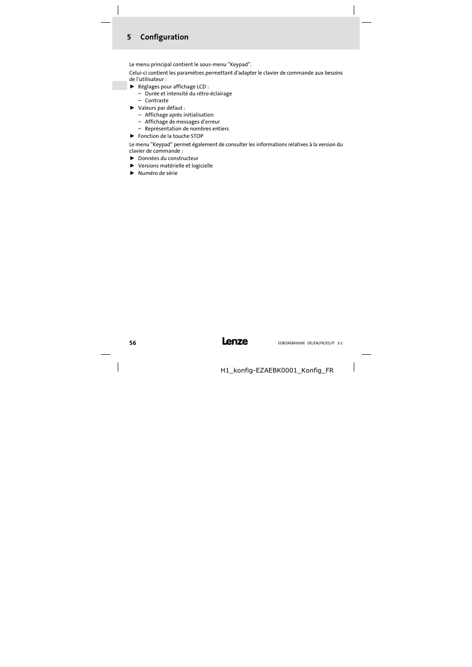 Configuration, 5configuration | Lenze EZAEBK2001 User Manual | Page 56 / 94