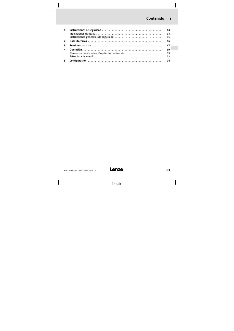 Lenze EZAEBK2001 User Manual | Page 63 / 94