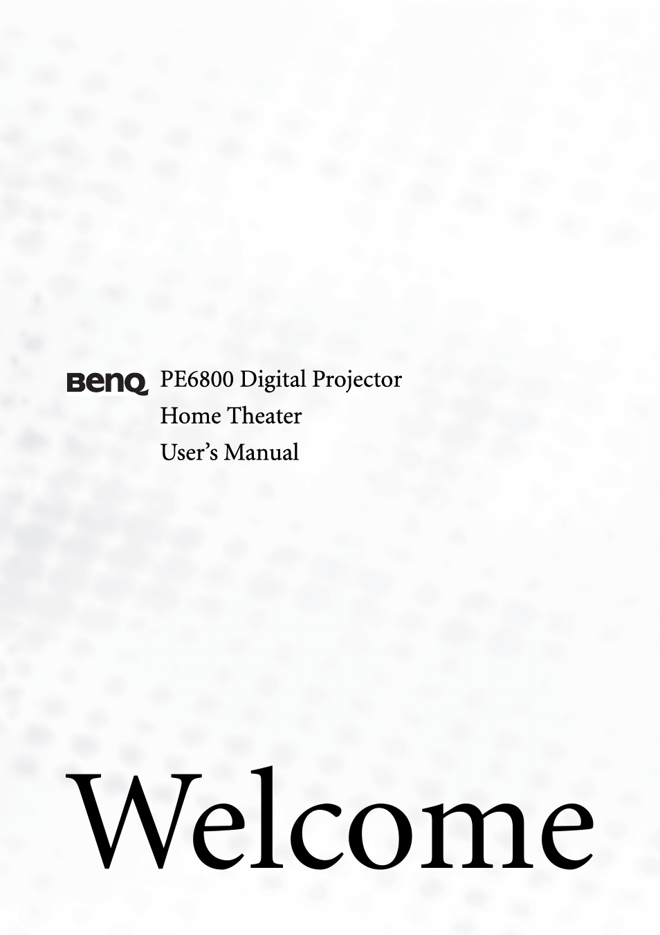 BenQ PE6800 User Manual | 33 pages