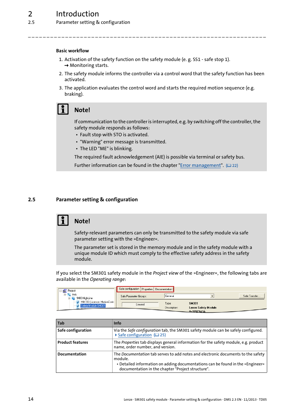 5 parameter setting & configuration, Parameter setting & configuration, 2introduction | Lenze E94AYAE SM301 User Manual | Page 14 / 134