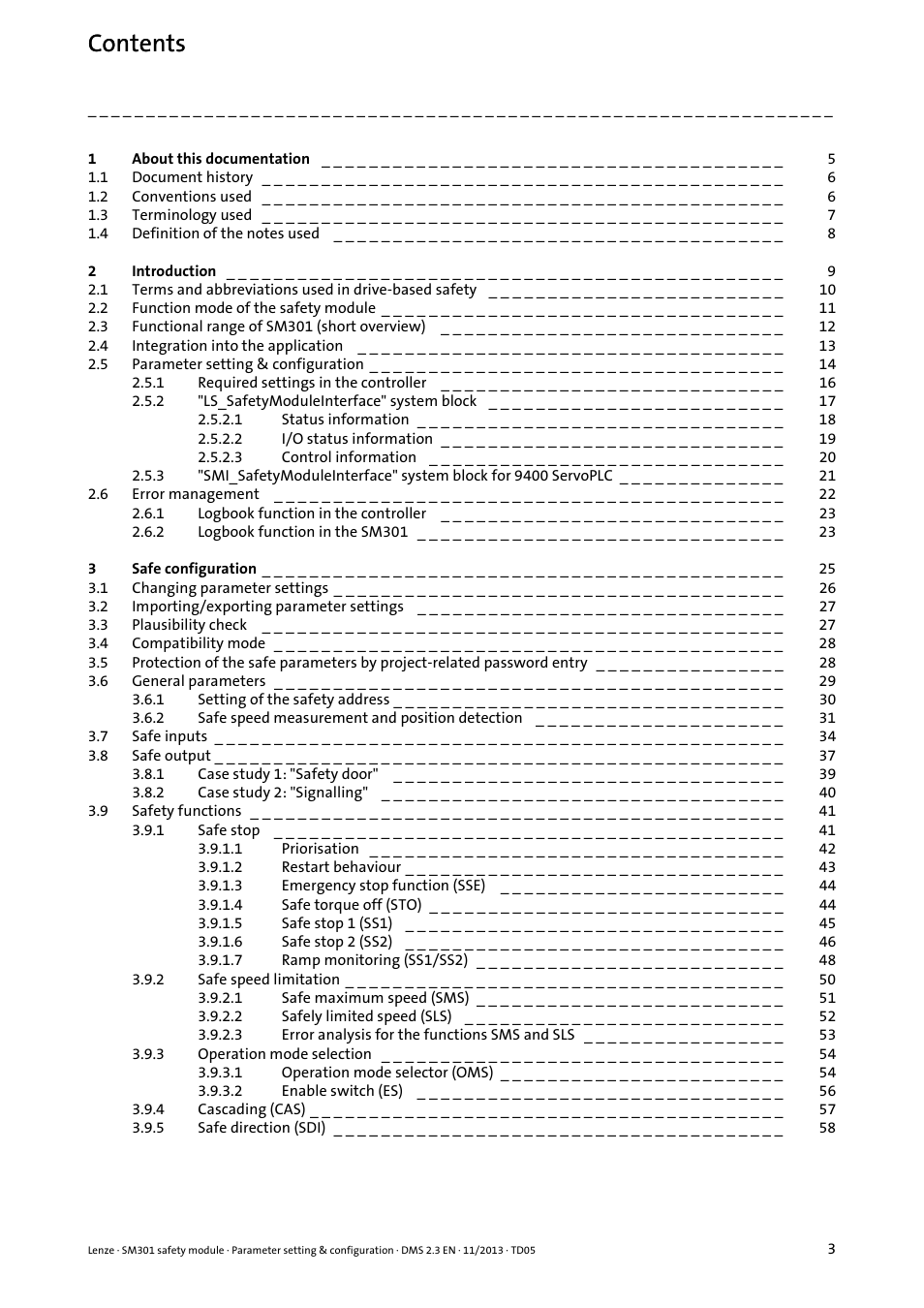 Lenze E94AYAE SM301 User Manual | Page 3 / 134