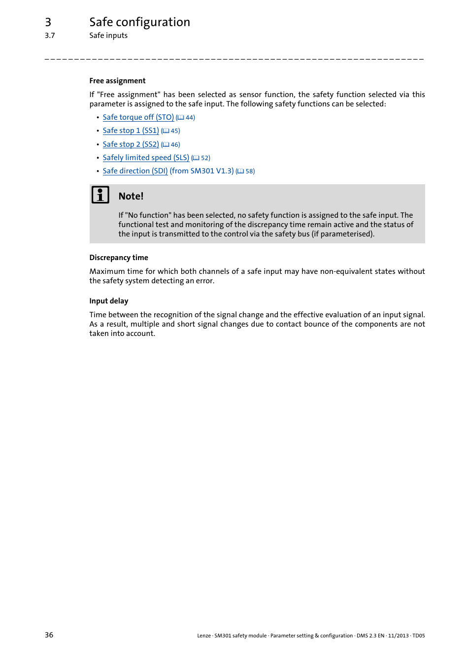 3safe configuration | Lenze E94AYAE SM301 User Manual | Page 36 / 134