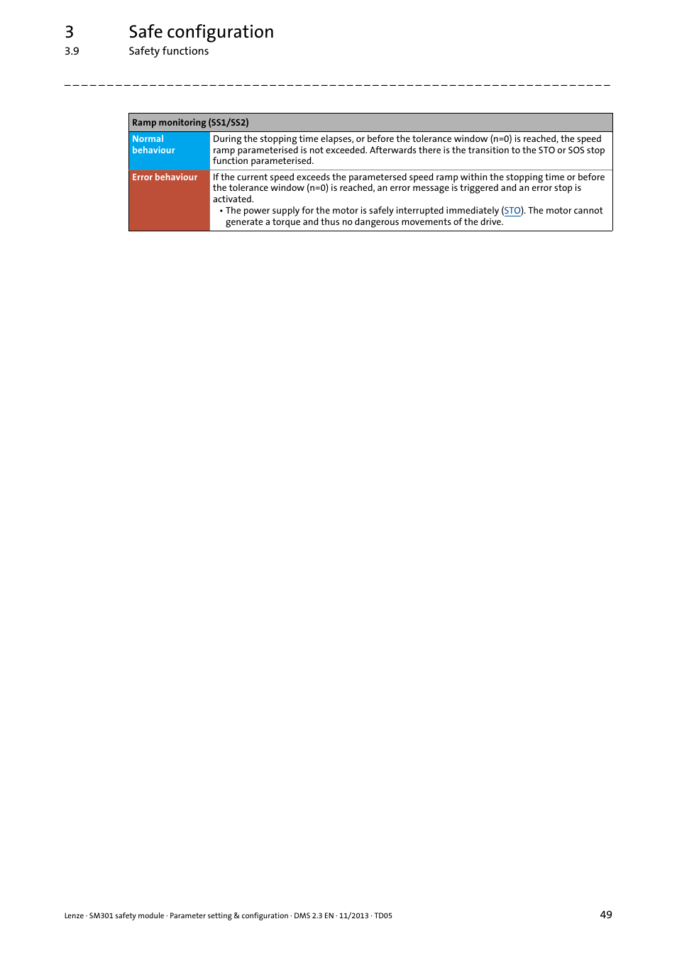 3safe configuration | Lenze E94AYAE SM301 User Manual | Page 49 / 134