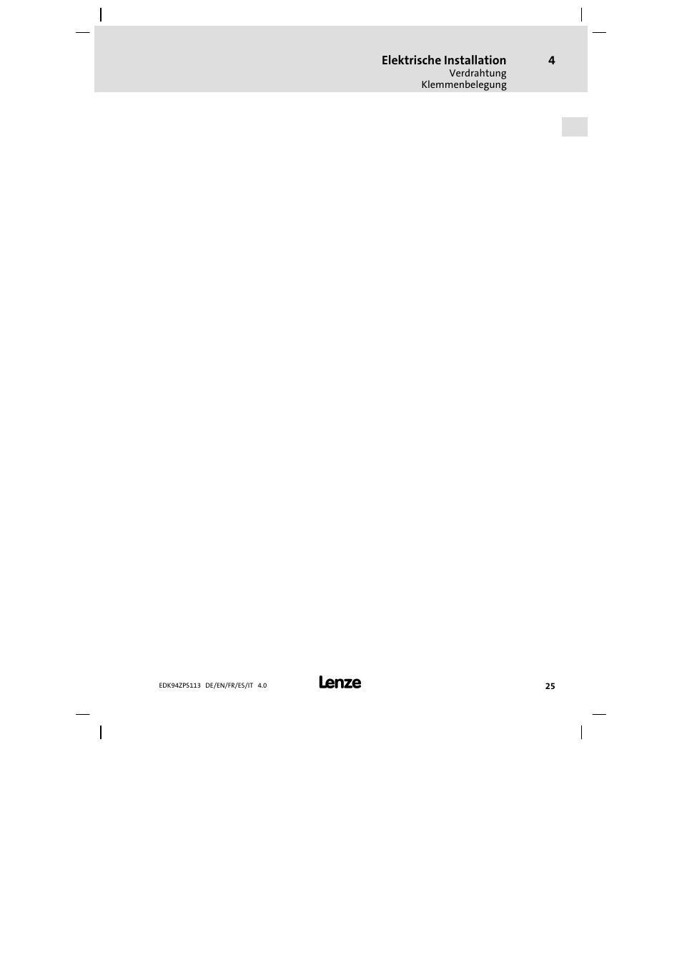 Lenze E94AZPS User Manual | Page 25 / 114