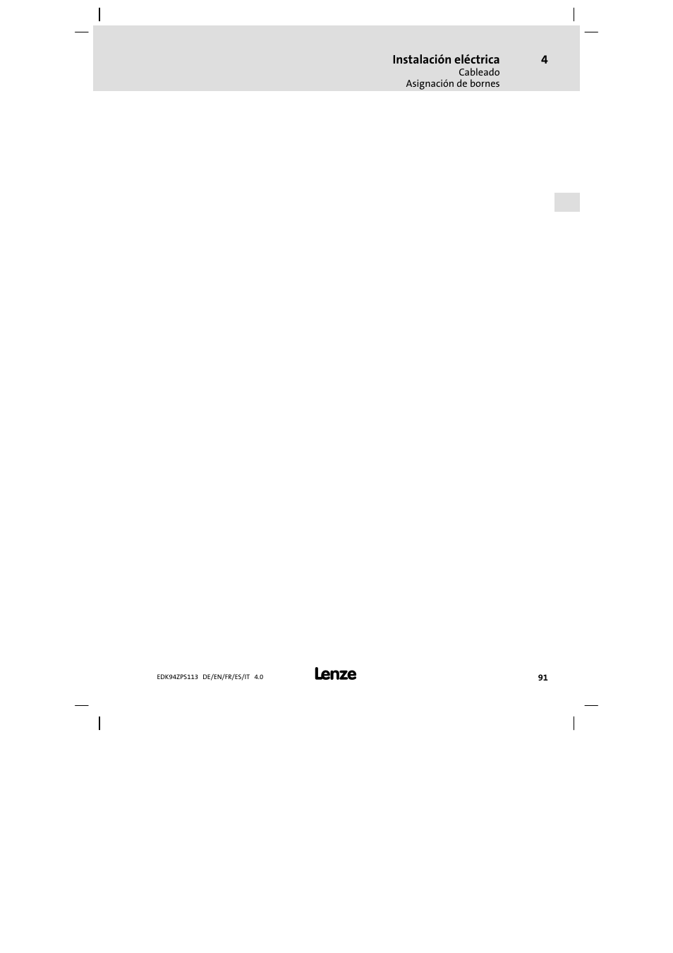 Lenze E94AZPS User Manual | Page 91 / 114