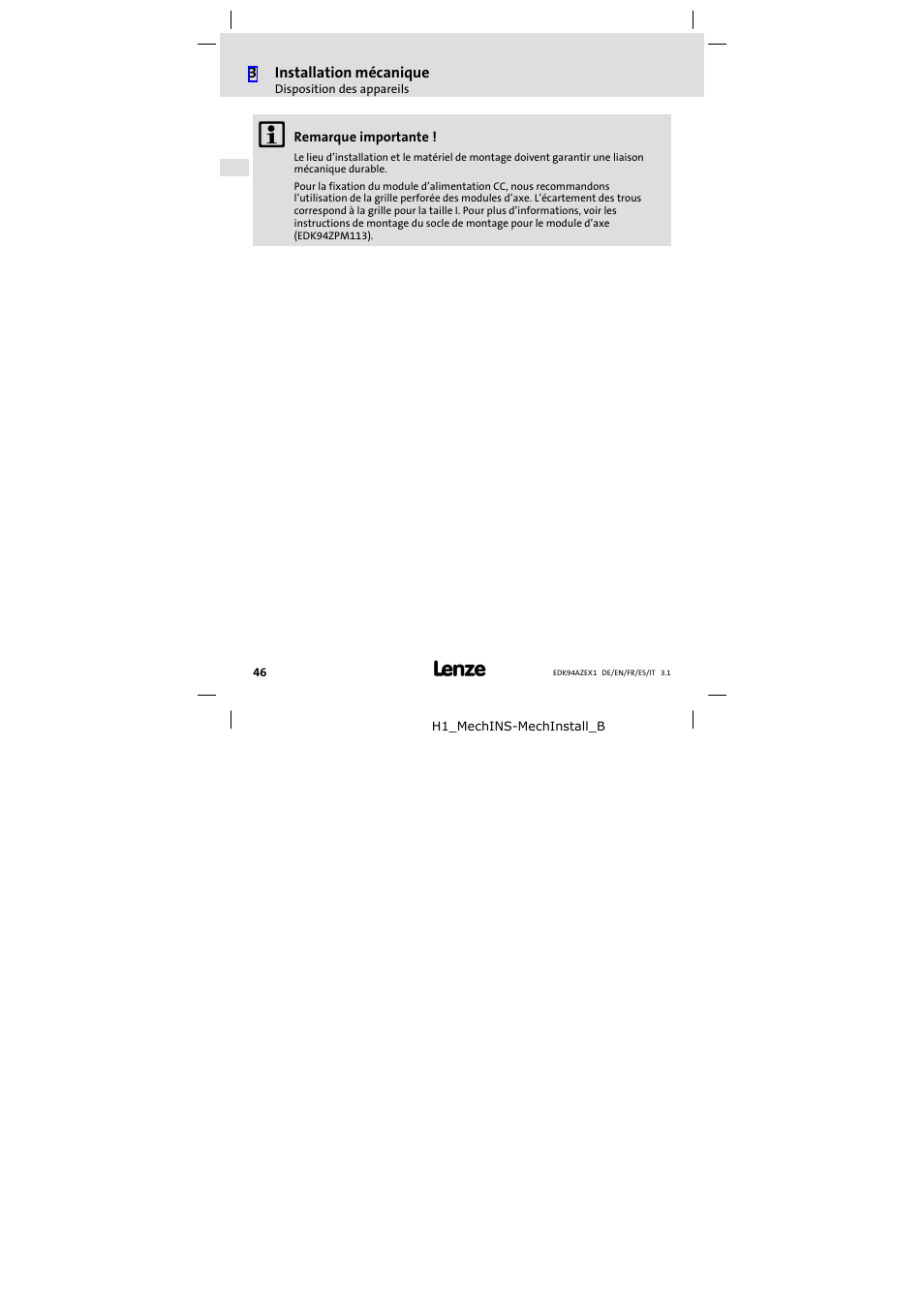 Lenze E94AZEX100 User Manual | Page 46 / 84