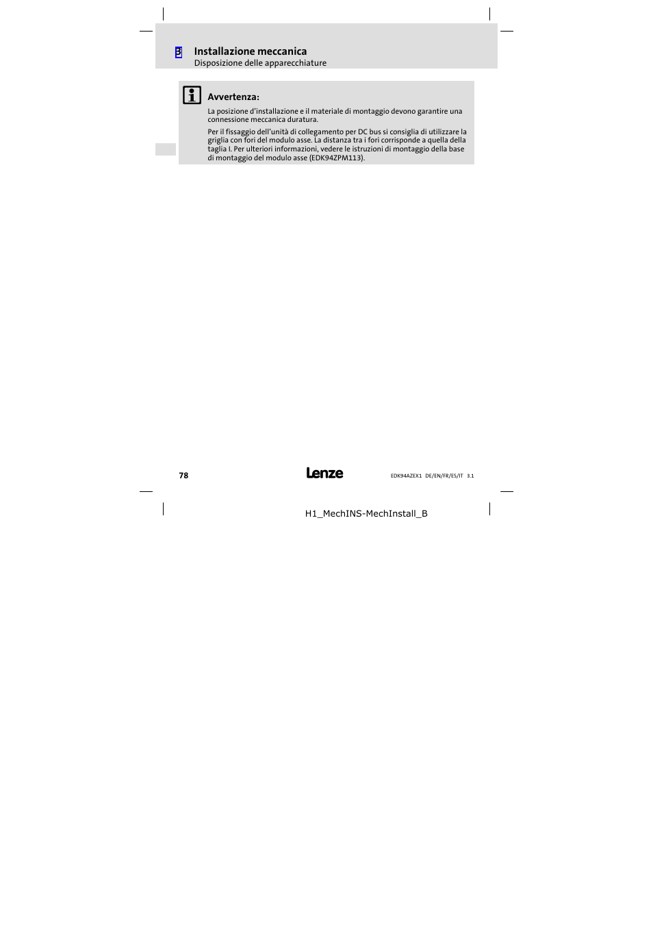 Lenze E94AZEX100 User Manual | Page 78 / 84