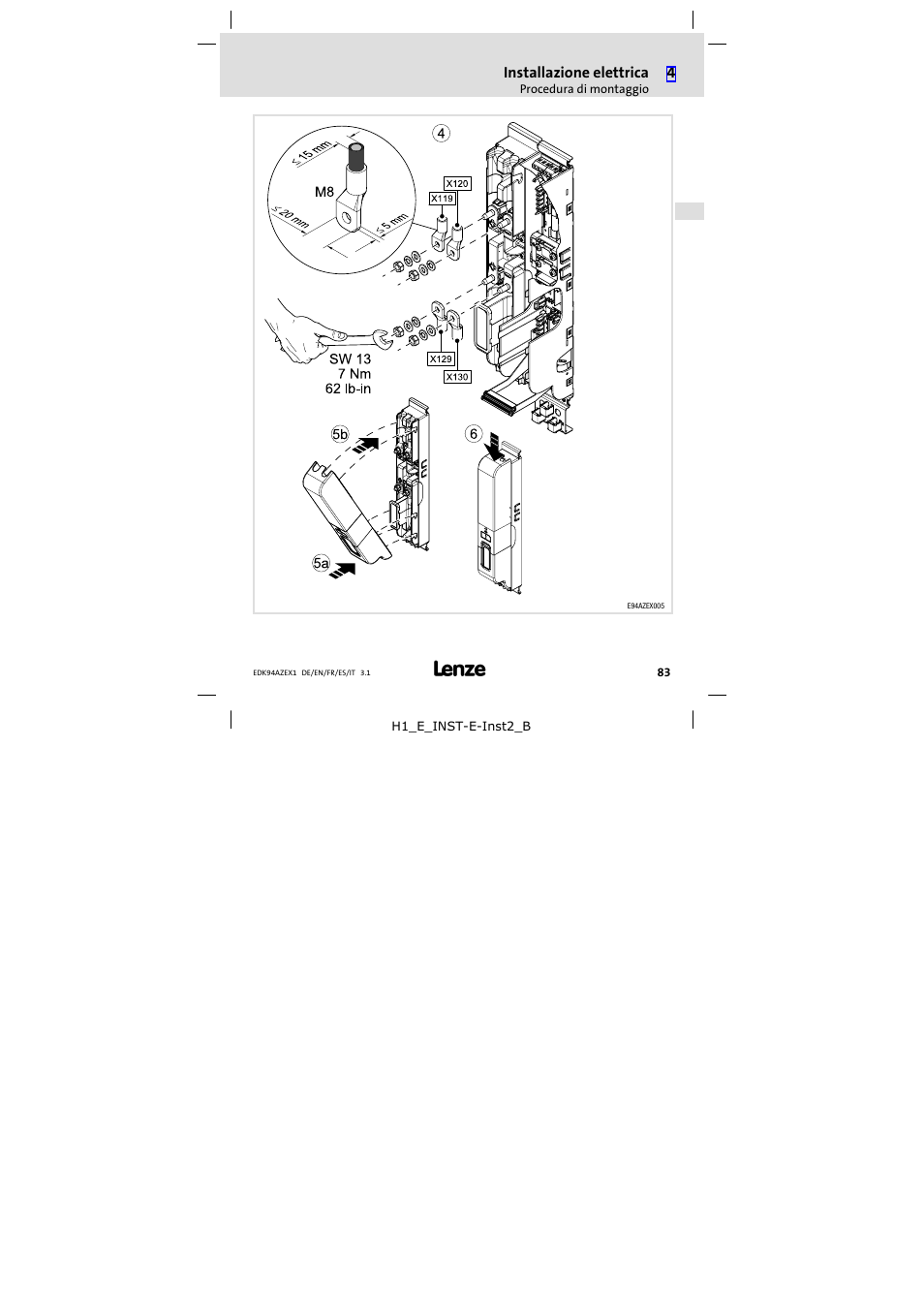 Lenze E94AZEX100 User Manual | Page 83 / 84