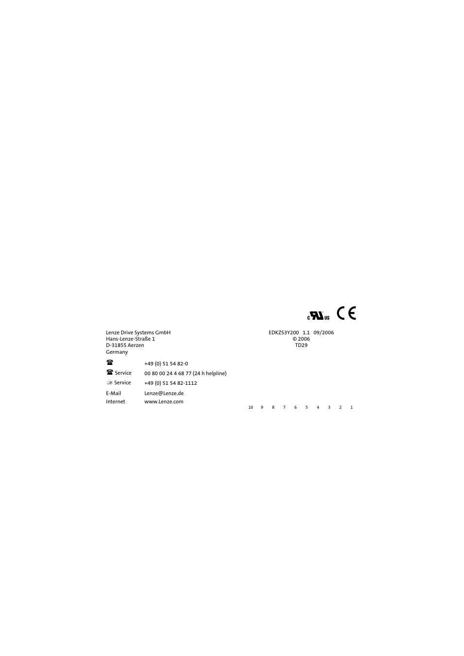 Lenze EZS3-xxxA200 Sinusoidal filter 115-150A User Manual | Page 44 / 44