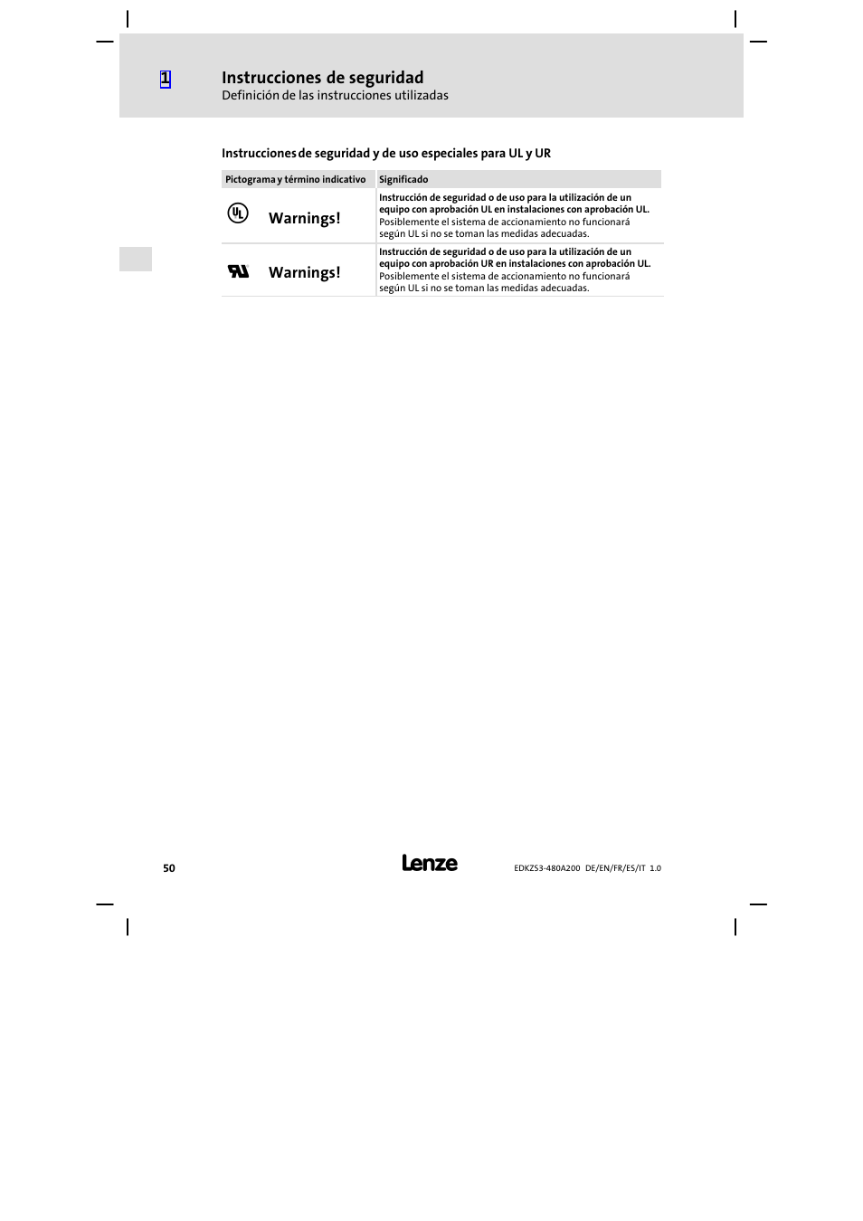 Lenze EZS3-xxxA200 Sinusoidal filter 180-480A User Manual | Page 50 / 74