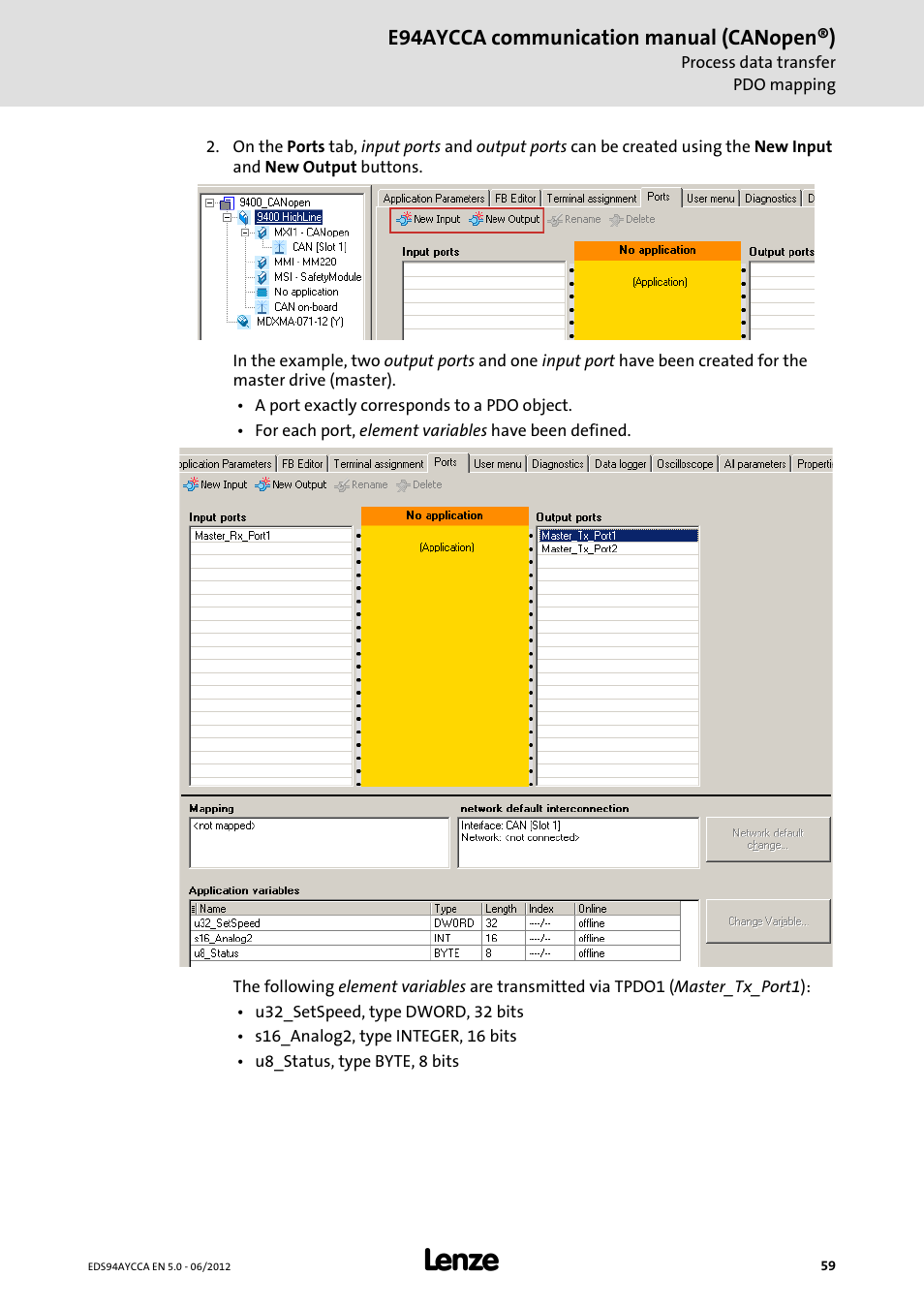 Lenze E94AYCCA User Manual | Page 59 / 188