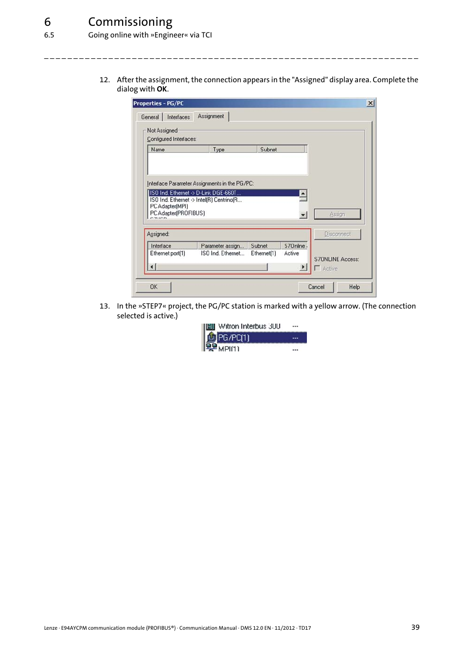 6commissioning | Lenze E94AYCPM User Manual | Page 39 / 125