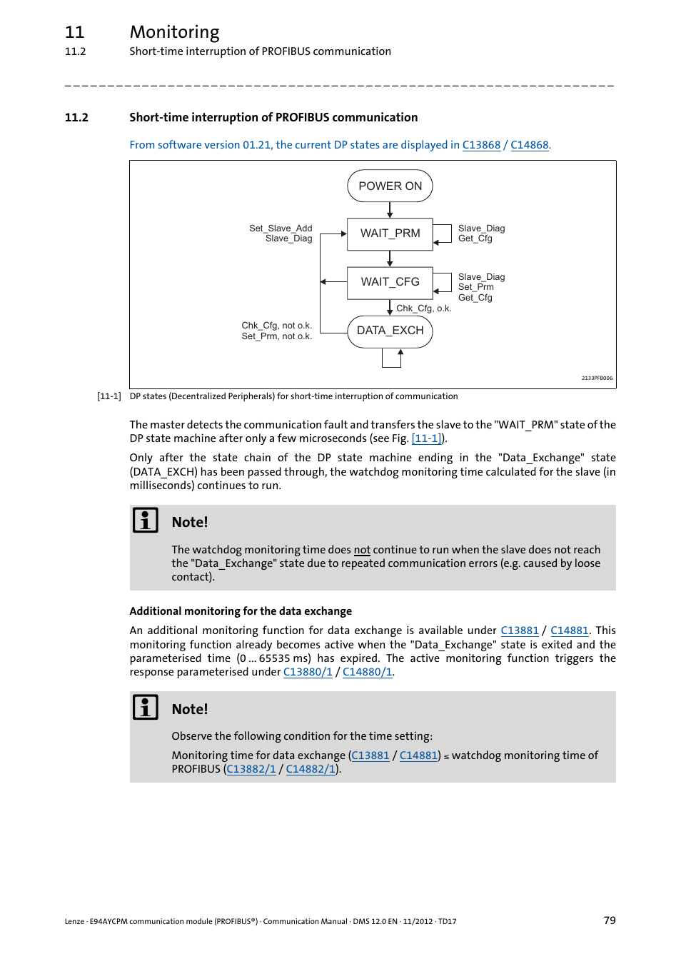 11 monitoring | Lenze E94AYCPM User Manual | Page 79 / 125