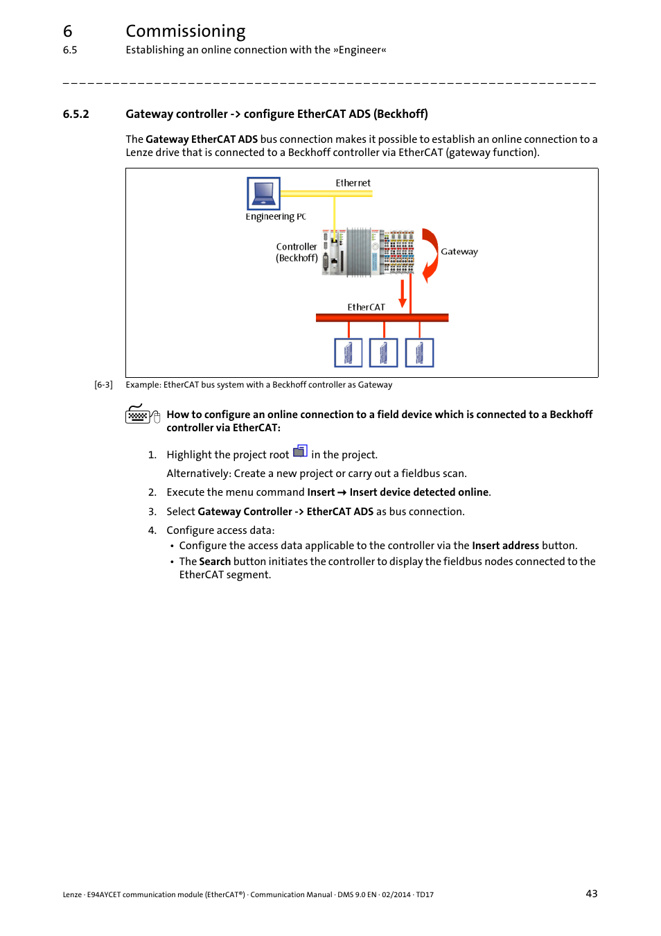 6commissioning | Lenze E94AYCET User Manual | Page 43 / 140