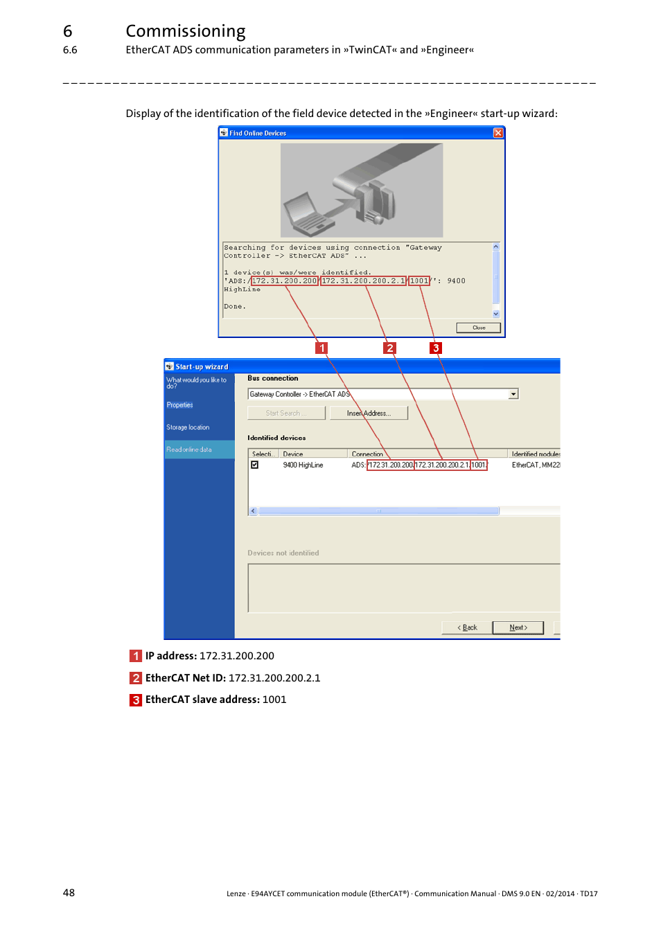 6commissioning | Lenze E94AYCET User Manual | Page 48 / 140