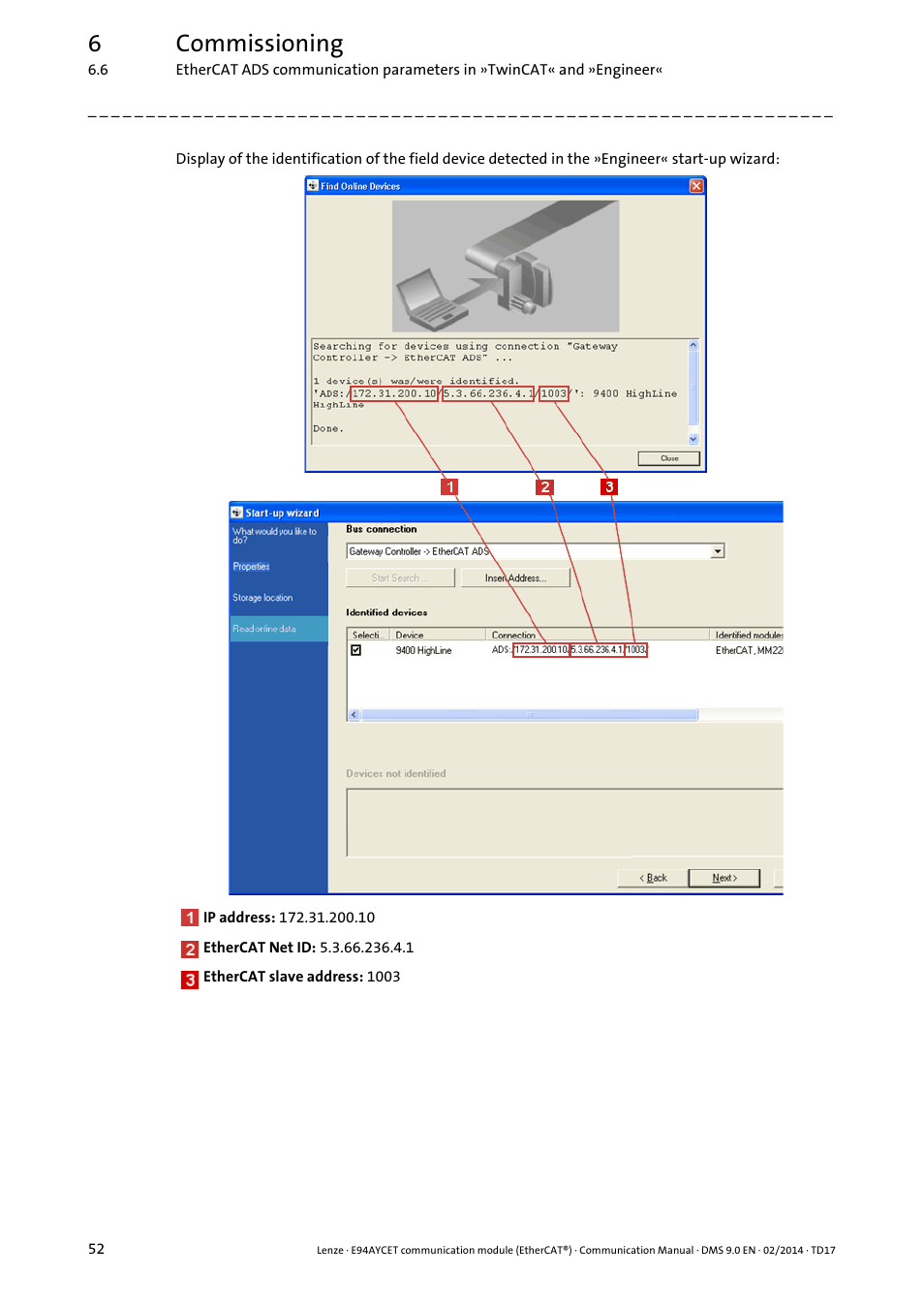 6commissioning | Lenze E94AYCET User Manual | Page 52 / 140