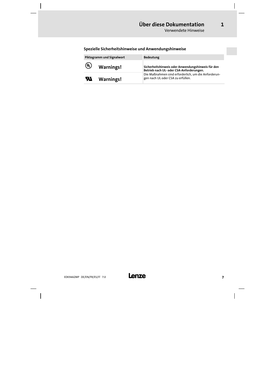 Lenze E94AZMP User Manual | Page 7 / 136