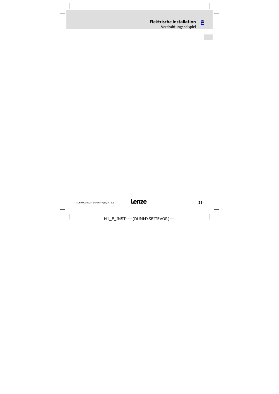 Lenze E94AZHN0025 User Manual | Page 23 / 104
