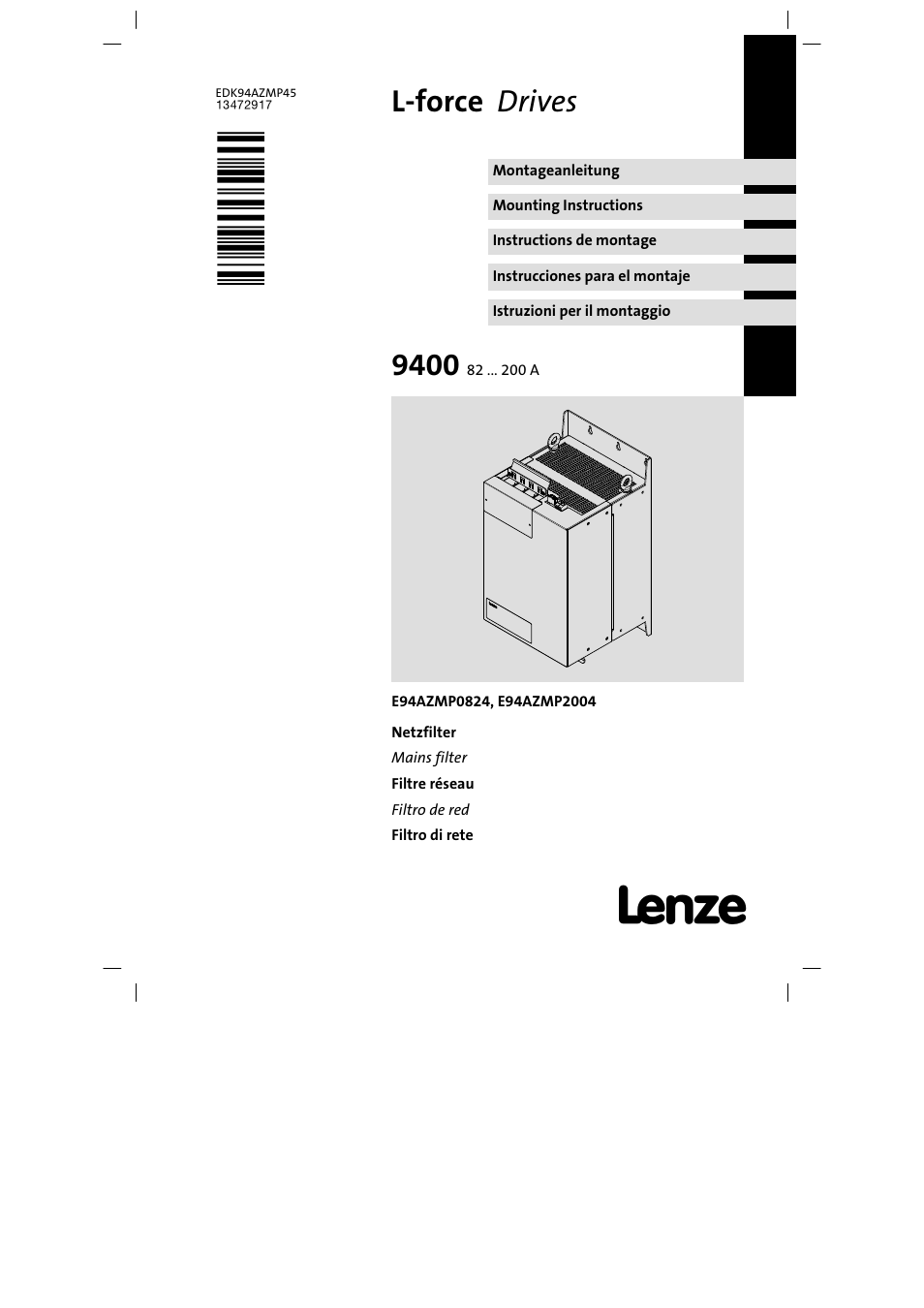 Lenze E94AZMP User Manual | 156 pages