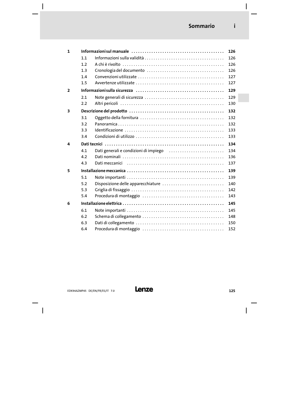 Lenze E94AZMP User Manual | Page 125 / 156