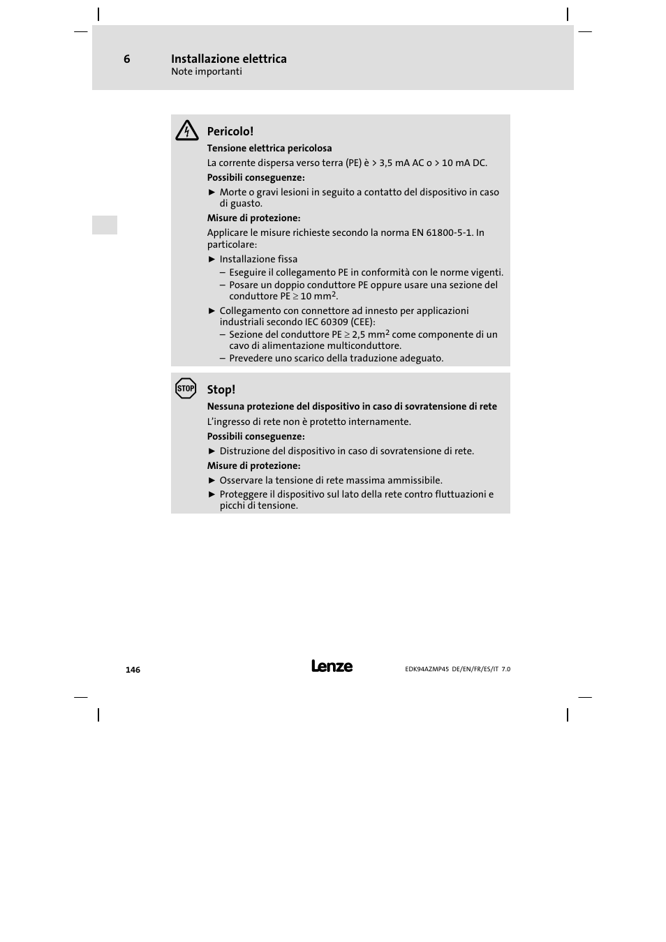 Lenze E94AZMP User Manual | Page 146 / 156