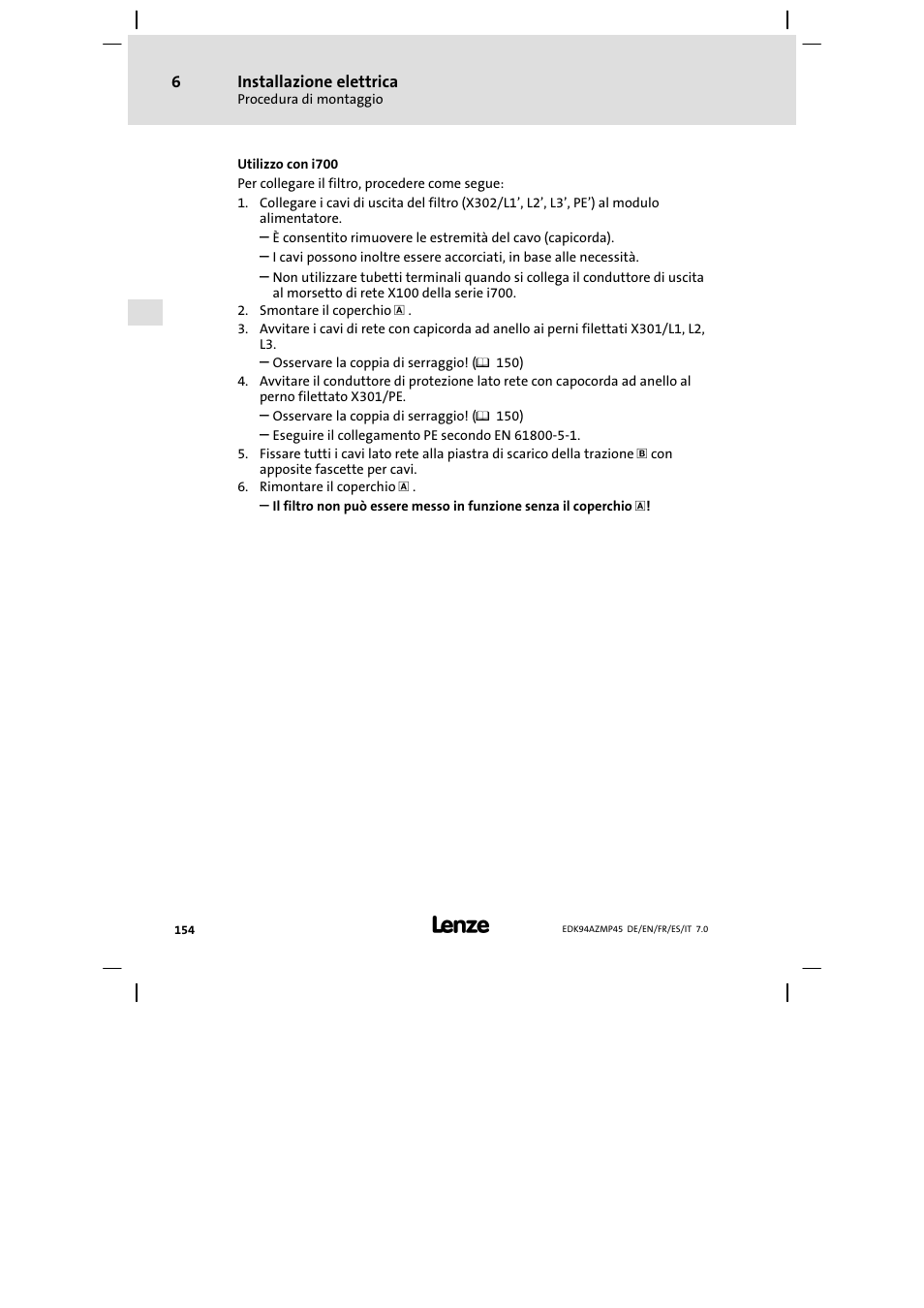 Lenze E94AZMP User Manual | Page 154 / 156