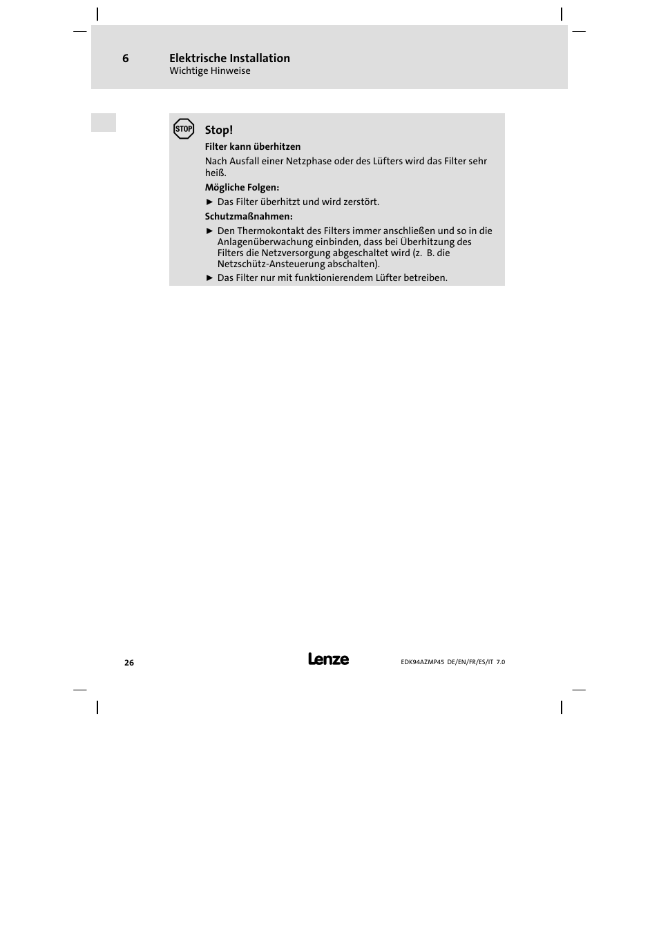 Lenze E94AZMP User Manual | Page 26 / 156