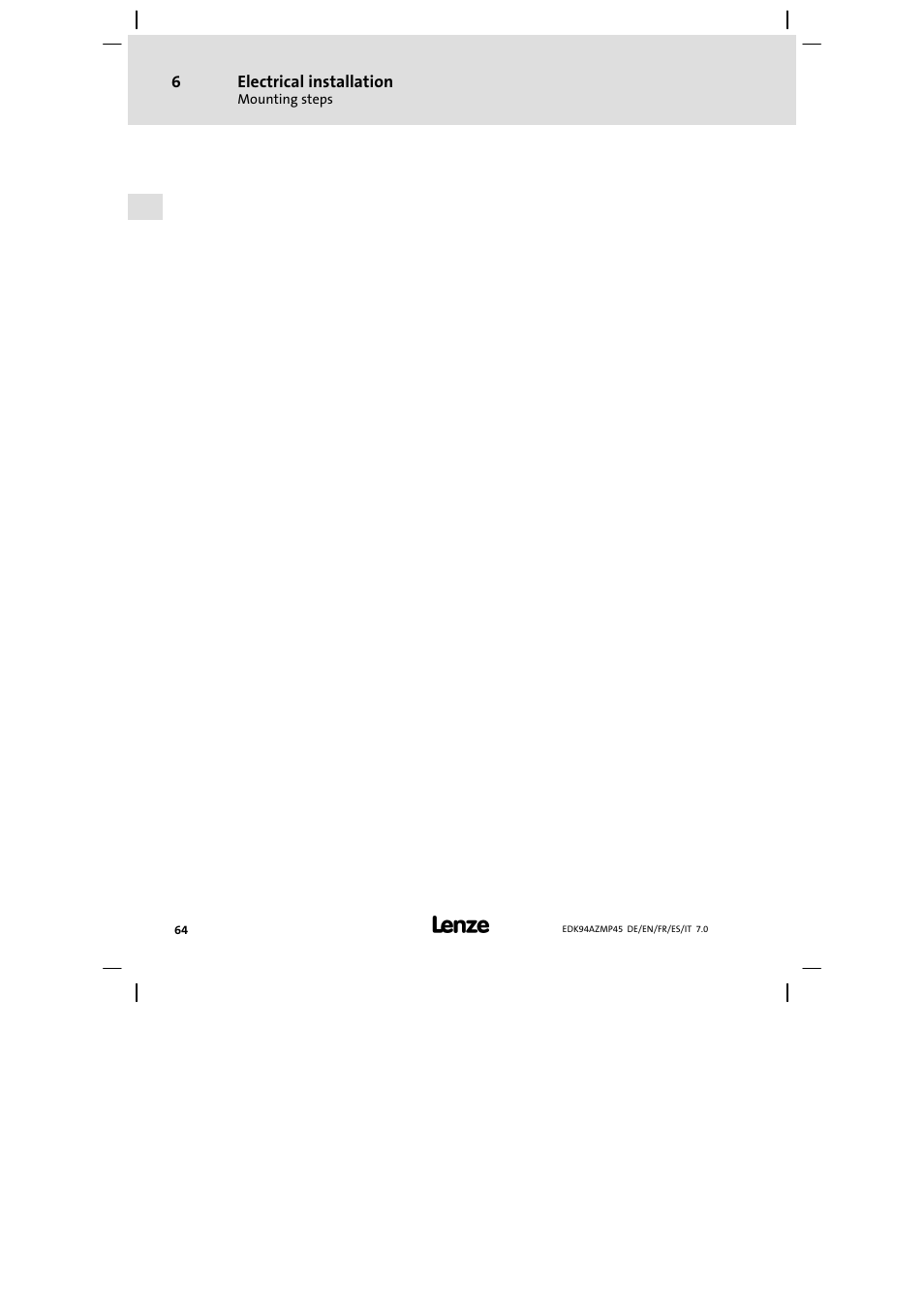 Lenze E94AZMP User Manual | Page 64 / 156