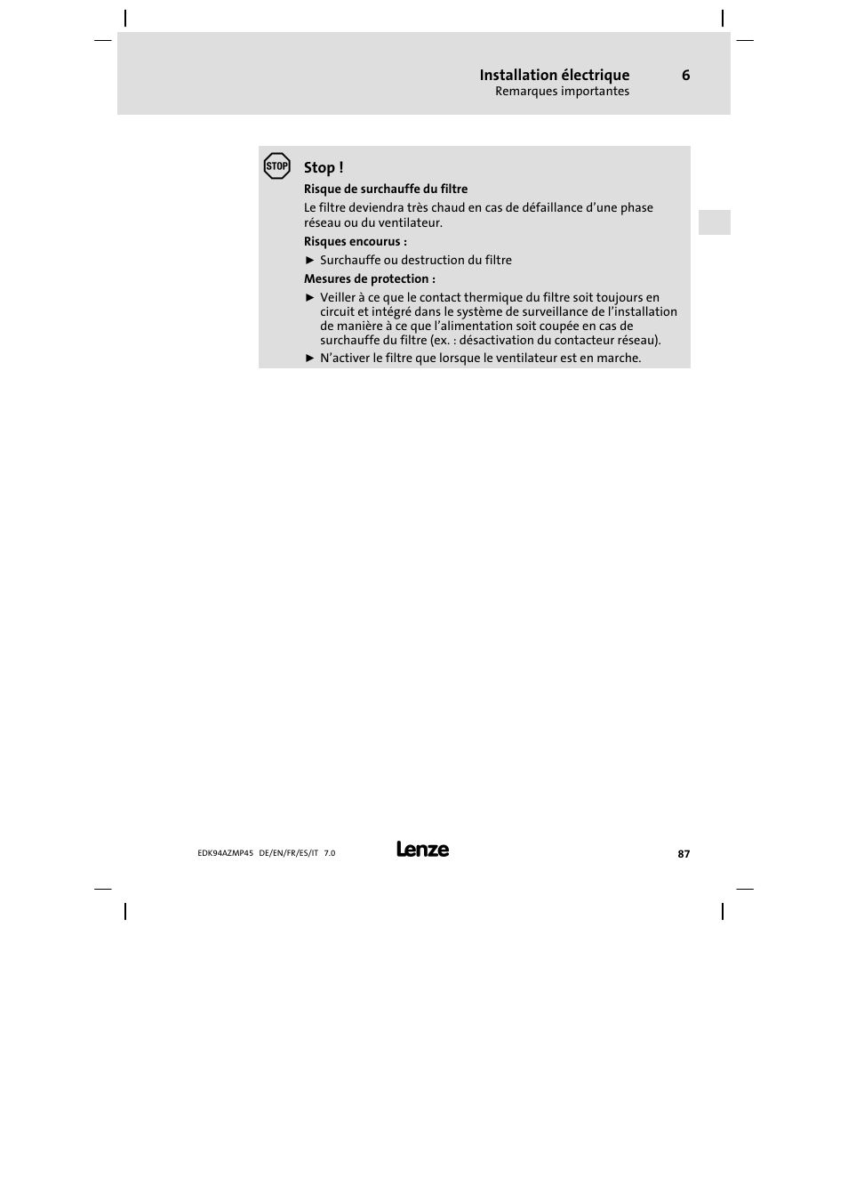 Lenze E94AZMP User Manual | Page 87 / 156