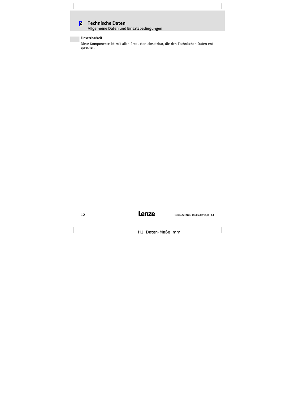 Lenze E94AZHN0026 User Manual | Page 12 / 104