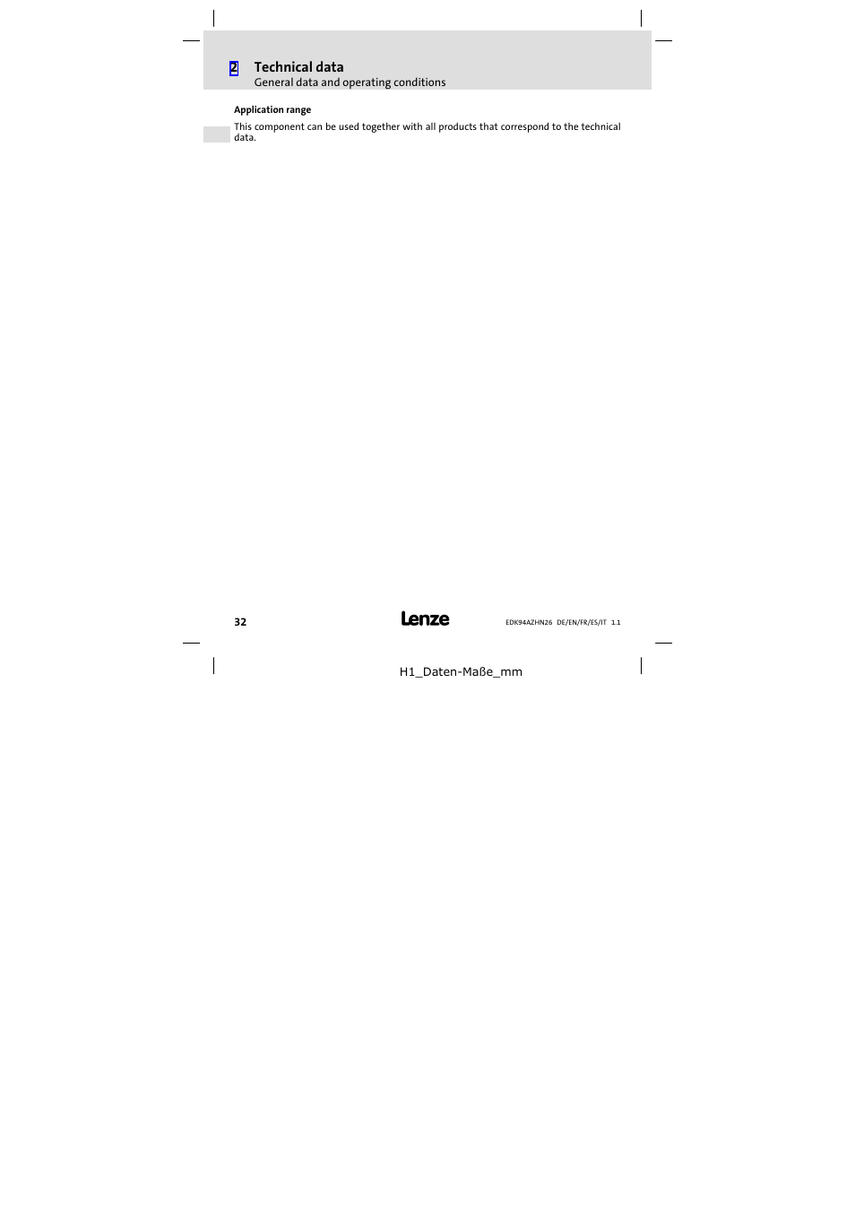 Lenze E94AZHN0026 User Manual | Page 32 / 104