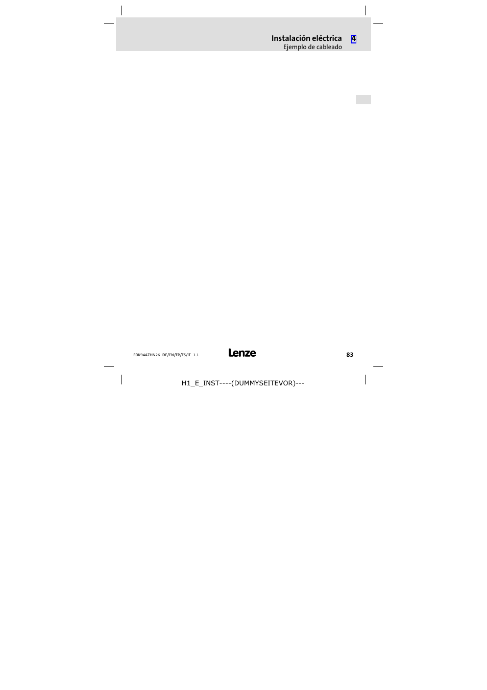 Lenze E94AZHN0026 User Manual | Page 83 / 104