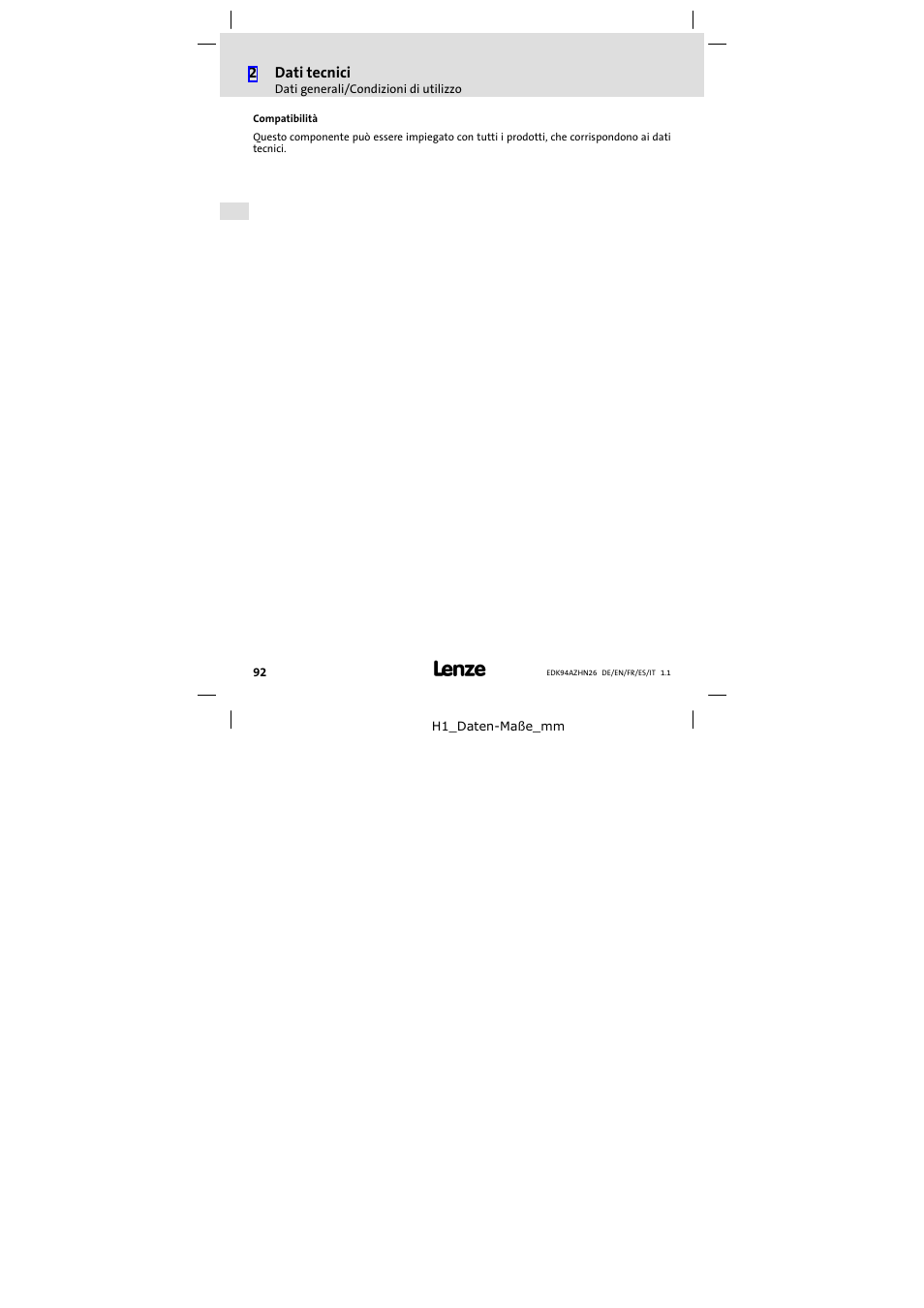 Lenze E94AZHN0026 User Manual | Page 92 / 104