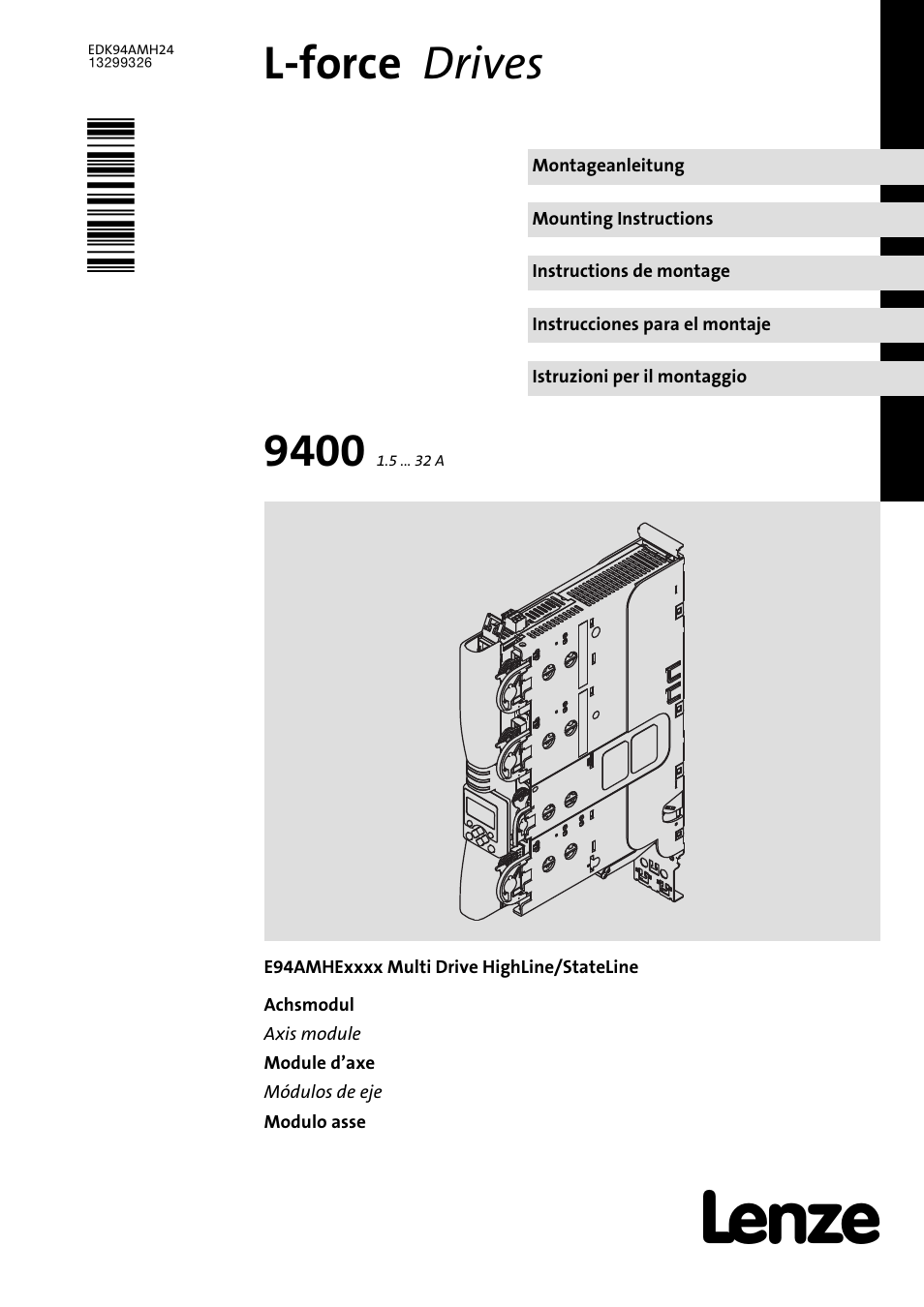 Lenze E94AMHE User Manual | 214 pages