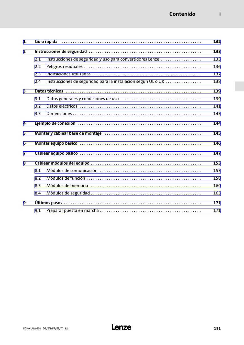 Lenze E94AMHE User Manual | Page 131 / 214