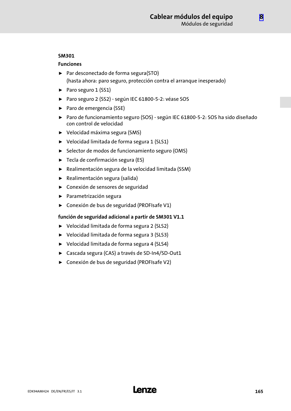 Cablear módulos del equipo | Lenze E94AMHE User Manual | Page 165 / 214