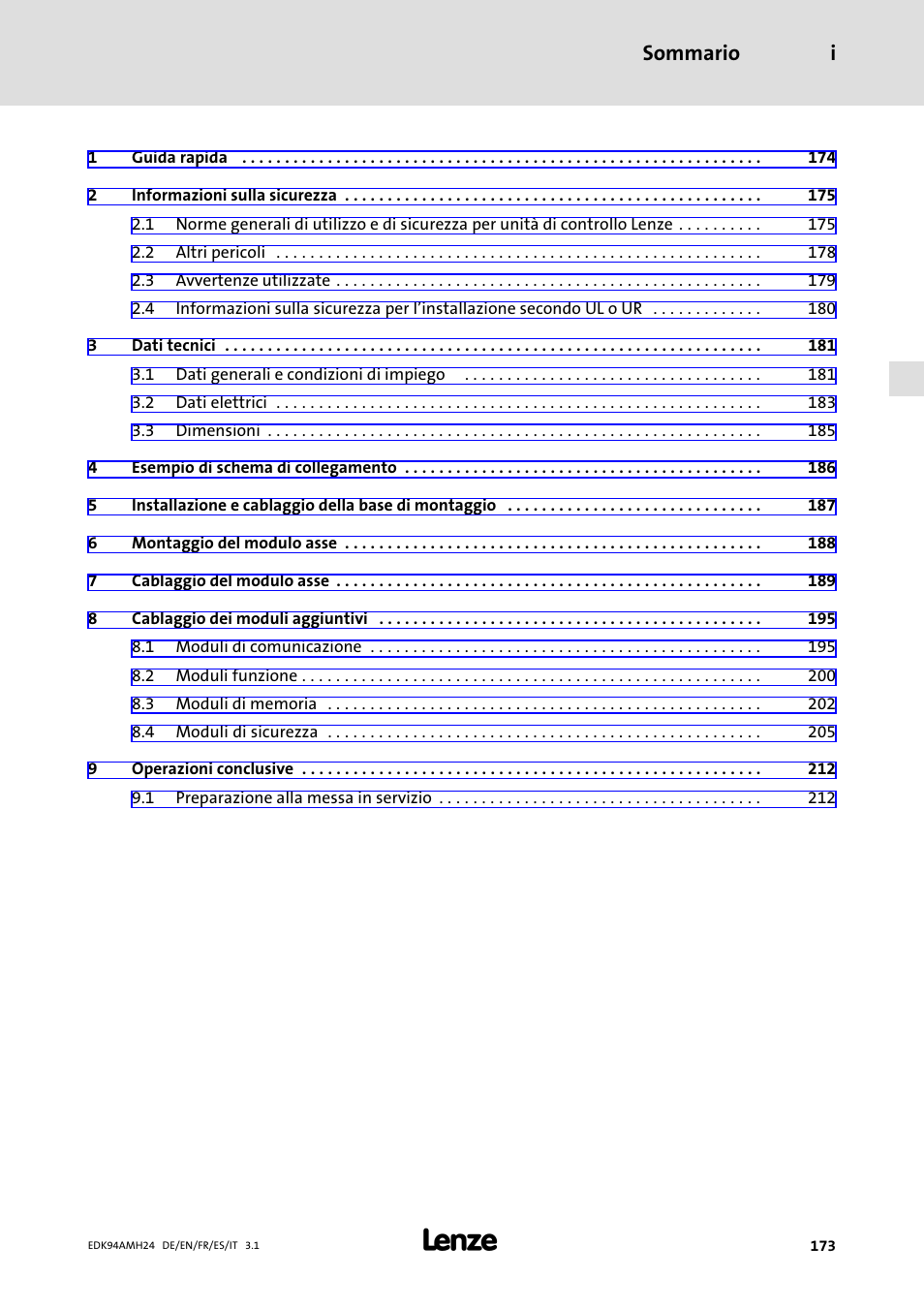 Lenze E94AMHE User Manual | Page 173 / 214