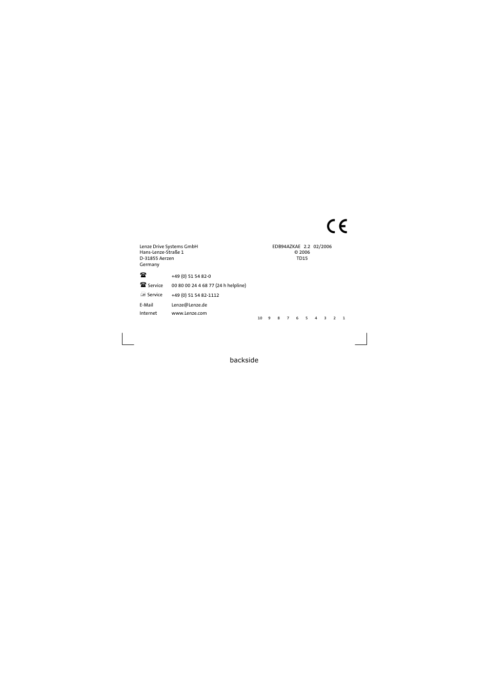 Lenze E94AZKAE User Manual | Page 84 / 84