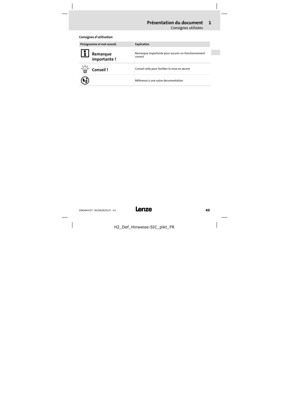 Lenze E94AYCET User Manual | Page 49 / 103