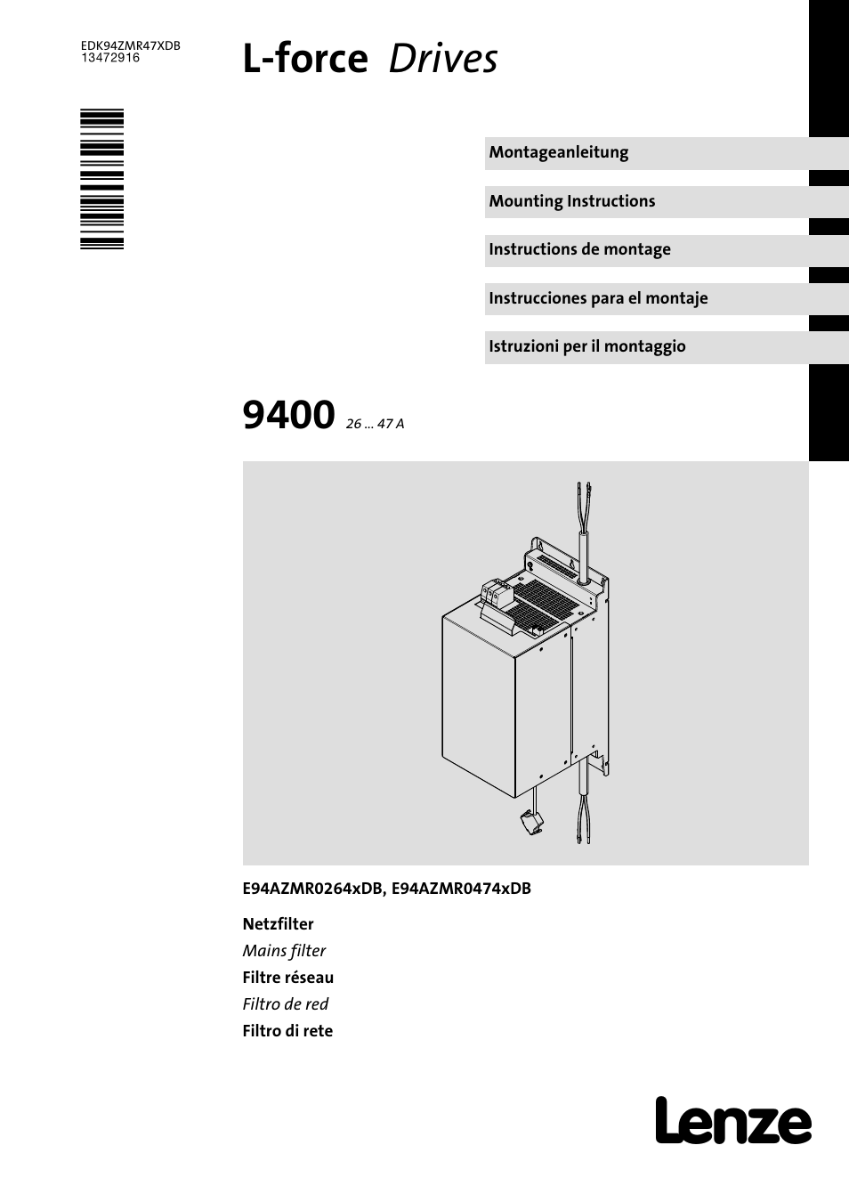 Lenze E94AZMR User Manual | 122 pages