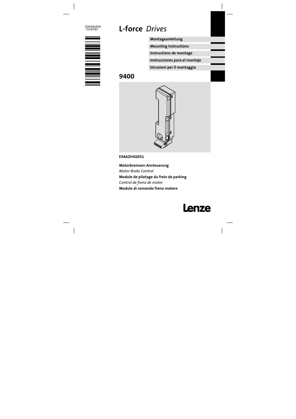 Lenze E94AZHX0051 User Manual | 88 pages