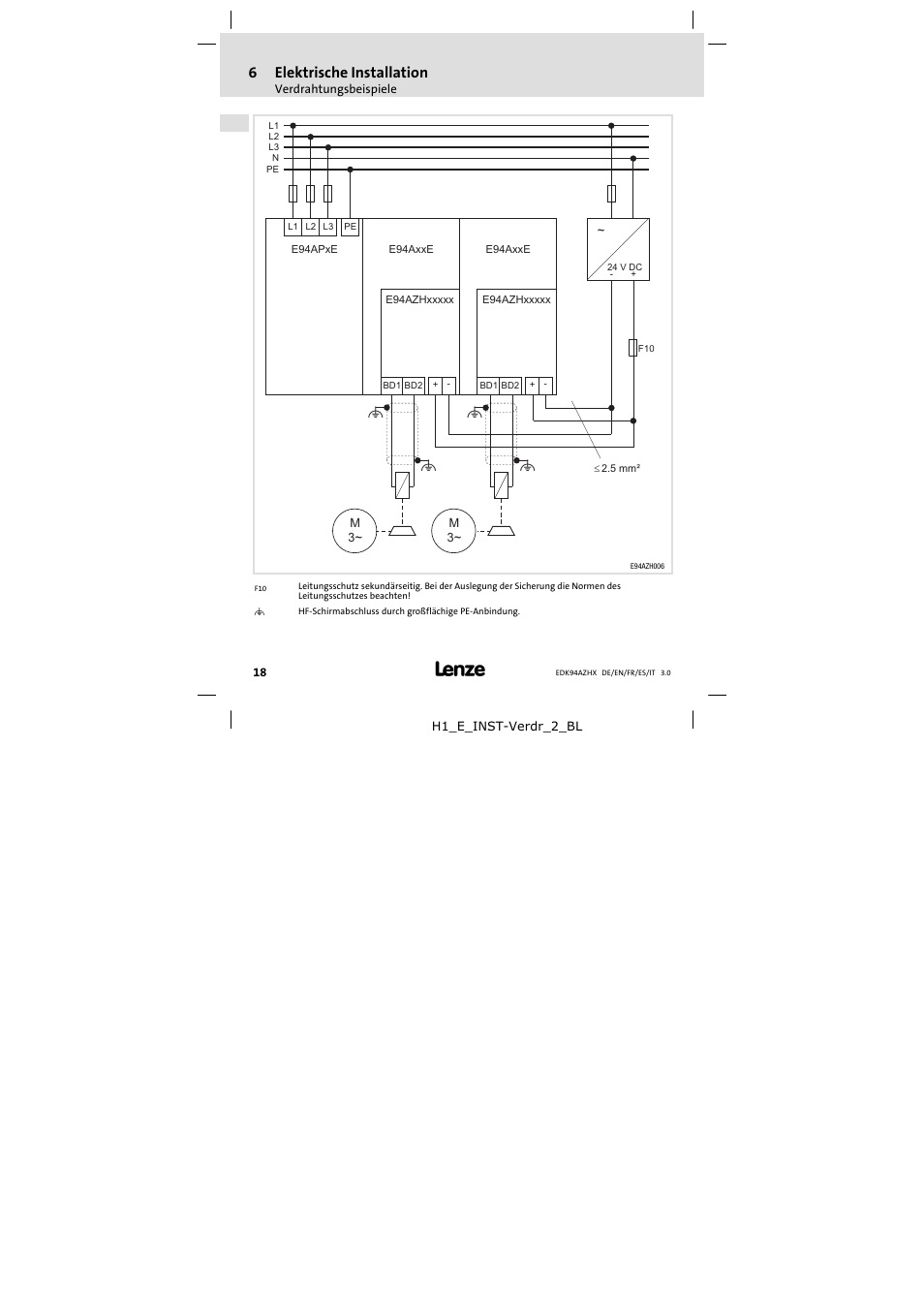 Lenze E94AZHX0051 User Manual | Page 18 / 88