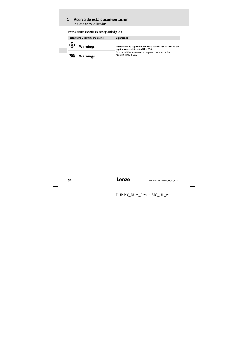 Lenze E94AZHX0051 User Manual | Page 54 / 88