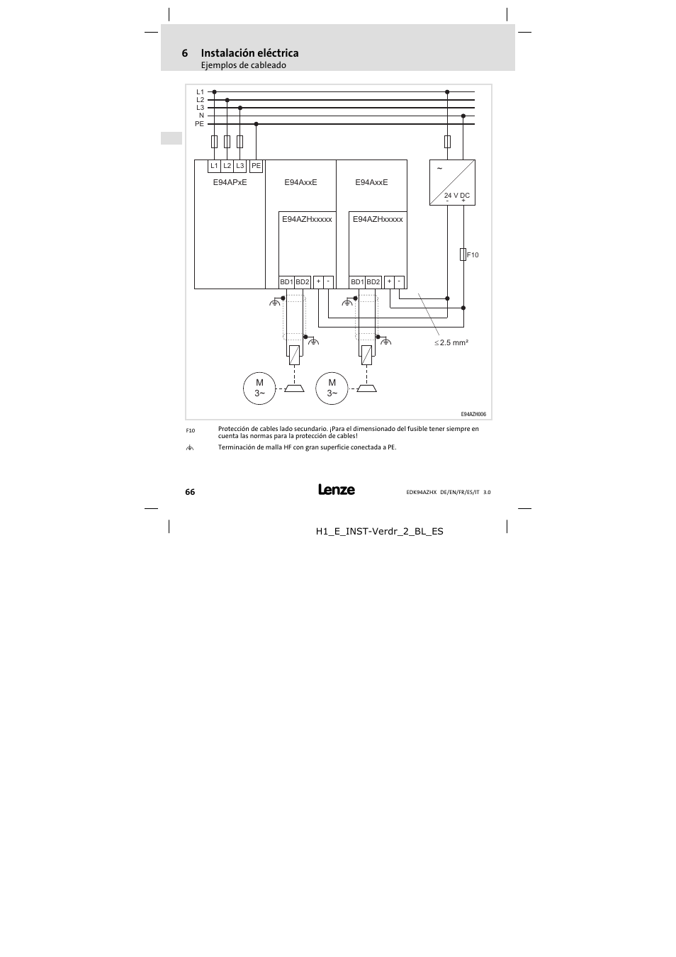 Lenze E94AZHX0051 User Manual | Page 66 / 88