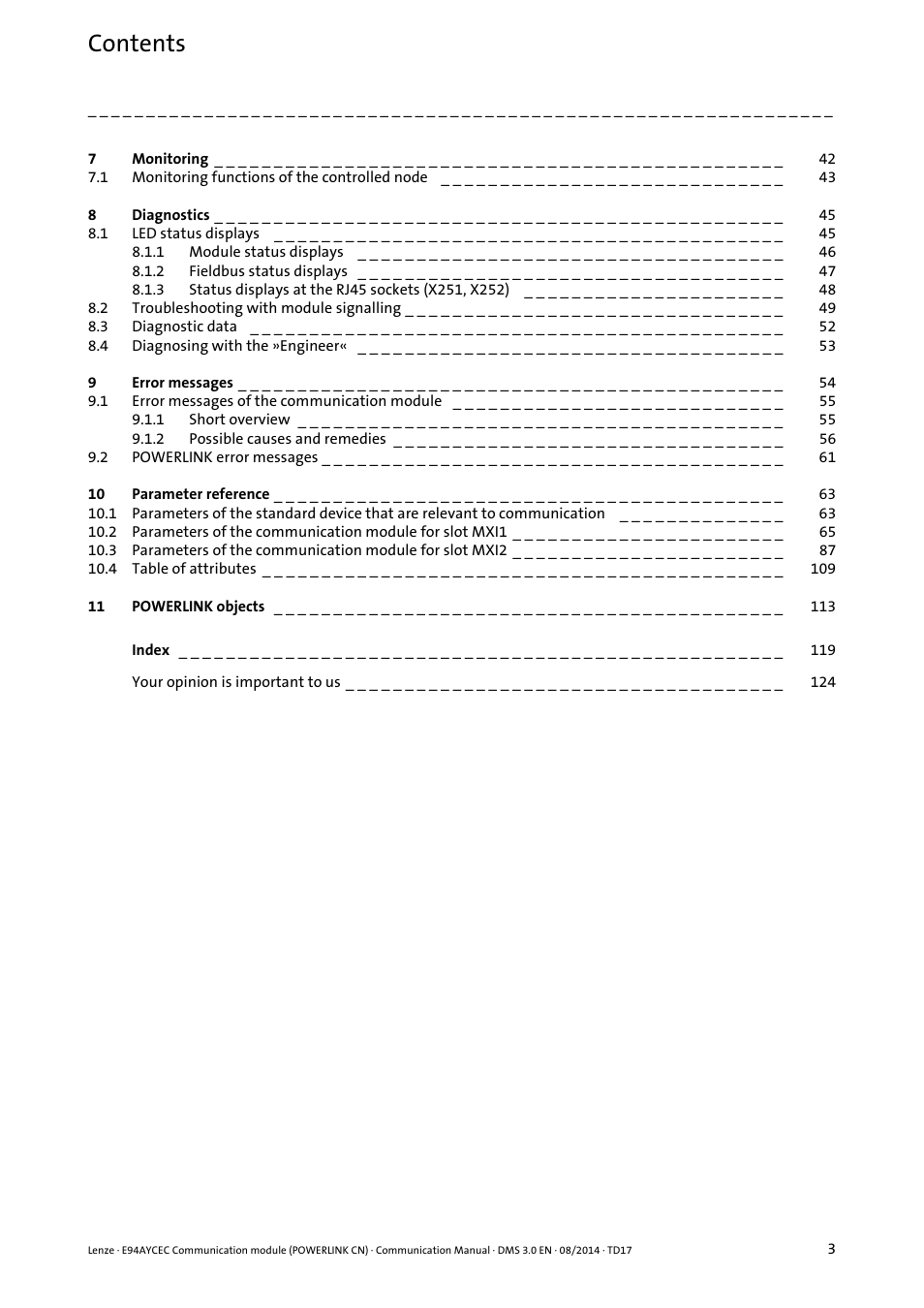 Lenze E94AYCEC User Manual | Page 3 / 125