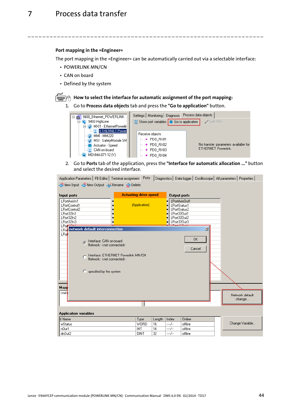 7process data transfer | Lenze E94AYCEP User Manual | Page 43 / 148