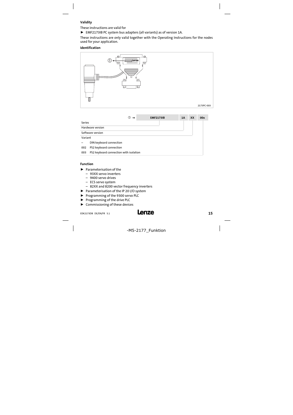 Validity | Lenze EMF2173IB V003 User Manual | Page 15 / 34